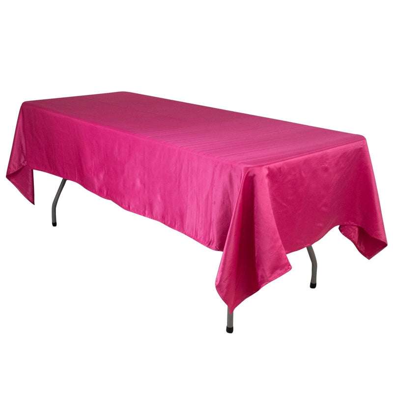 60" x 102" Lamour Satin Rectangular Tablecloth TAB_LAMR_60102_FUSH