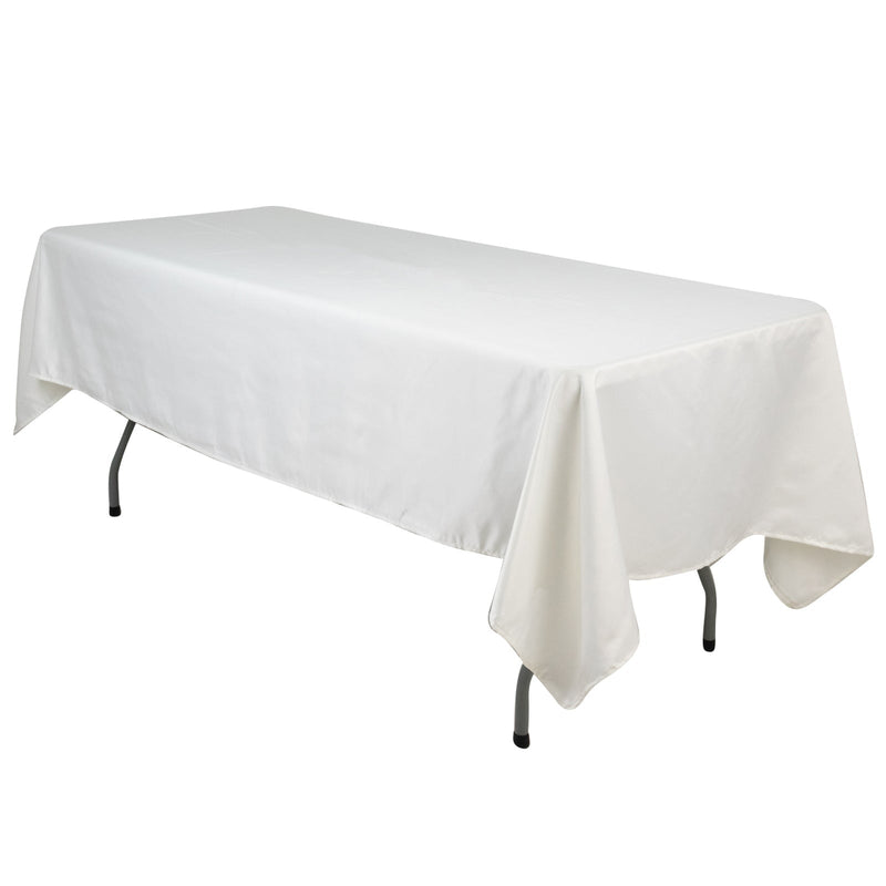 60" x 102" Lamour Satin Rectangular Tablecloth TAB_LAMR_60102_IVR