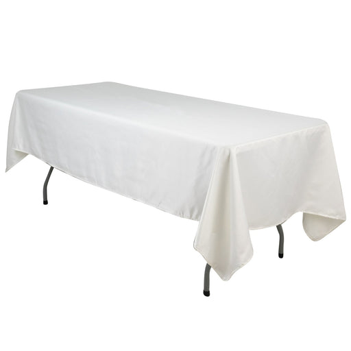 60" x 102" Lamour Satin Rectangular Tablecloth TAB_LAMR_60102_IVR