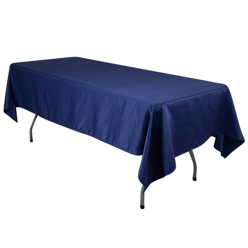 60" x 102" Lamour Satin Rectangular Tablecloth TAB_LAMR_60102_NAVY