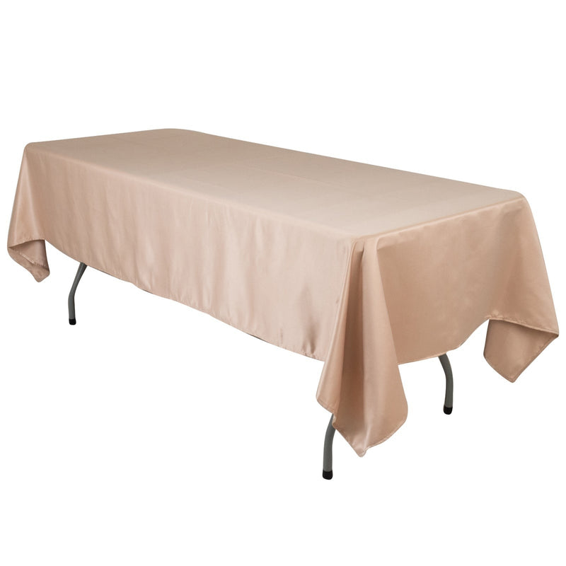 60" x 102" Lamour Satin Rectangular Tablecloth TAB_LAMR_60102_NUDE