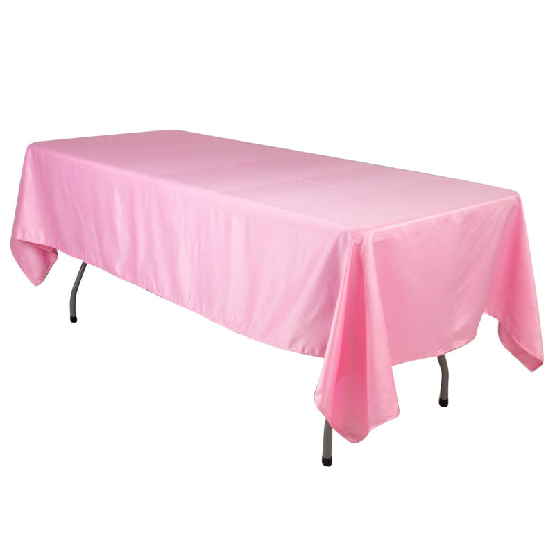 60" x 102" Lamour Satin Rectangular Tablecloth TAB_LAMR_60102_PINK