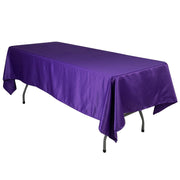60" x 102" Lamour Satin Rectangular Tablecloth TAB_LAMR_60102_PURP