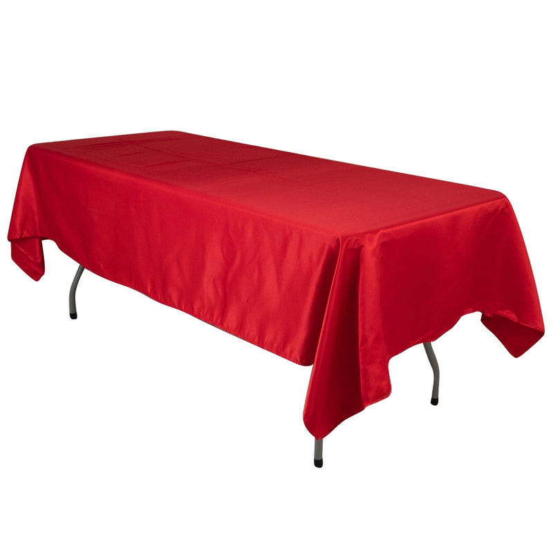 60" x 102" Lamour Satin Rectangular Tablecloth TAB_LAMR_60102_RED