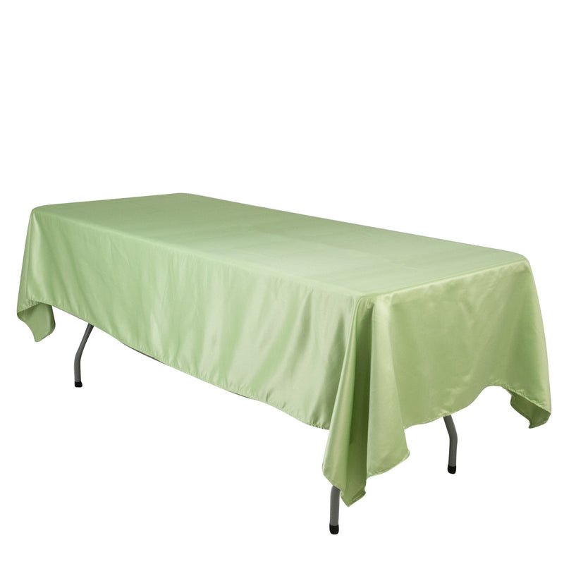 60" x 102" Lamour Satin Rectangular Tablecloth TAB_LAMR_60102_SAGE