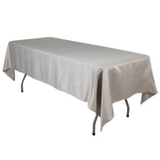 60" x 102" Lamour Satin Rectangular Tablecloth TAB_LAMR_60102_SILV