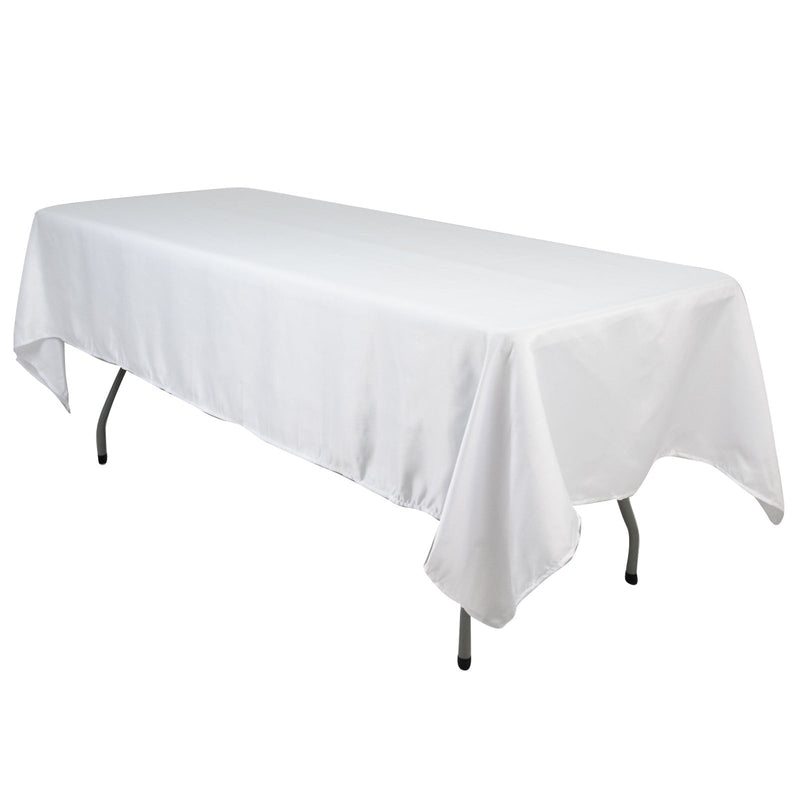 60" x 102" Lamour Satin Rectangular Tablecloth TAB_LAMR_60102_WHT