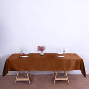 60" x 102" Satin Rectangular Tablecloth TAB_STN_60102_BRN