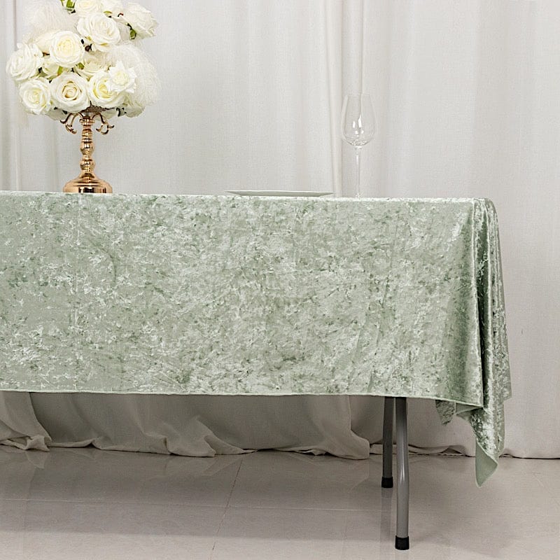 60" x 102" Seamless Premium Crushed Velvet Rectangle Tablecloth