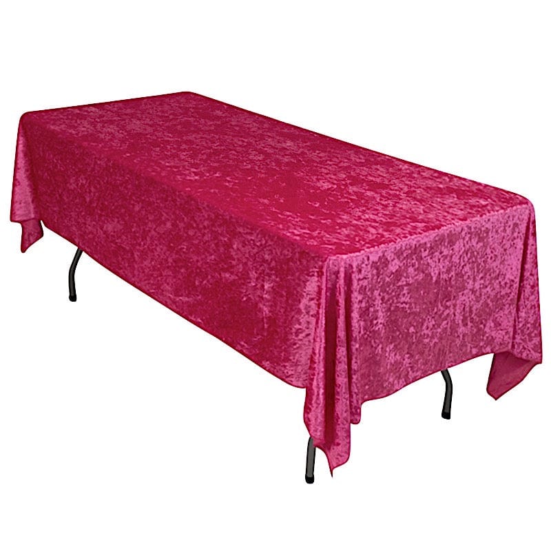 60" x 102" Seamless Premium Crushed Velvet Rectangle Tablecloth