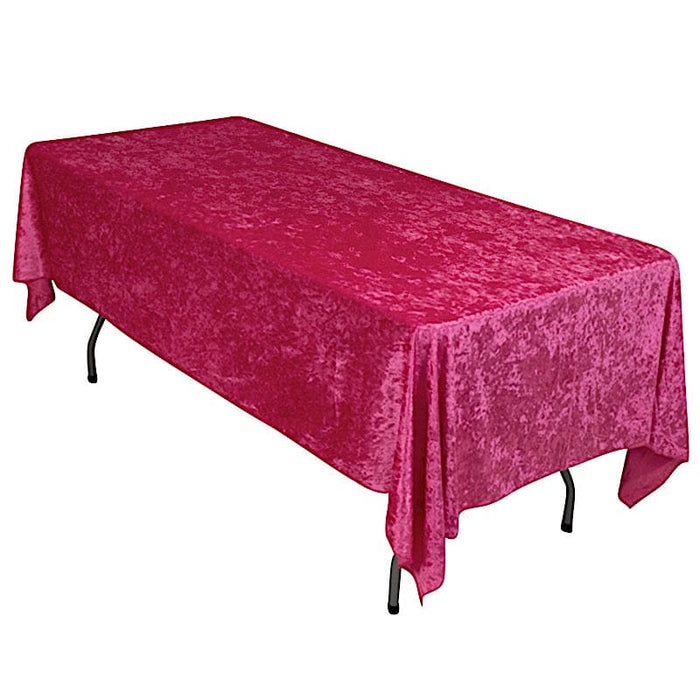60" x 102" Seamless Premium Crushed Velvet Rectangle Tablecloth