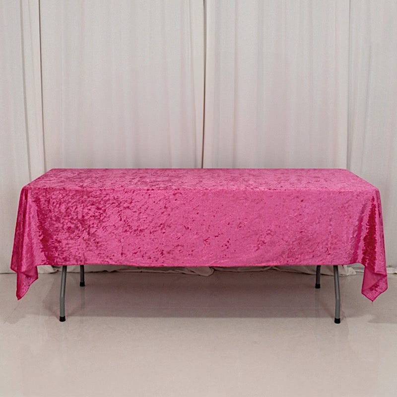 60" x 102" Seamless Premium Crushed Velvet Rectangle Tablecloth