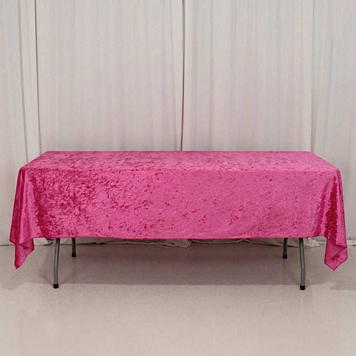 60" x 102" Seamless Premium Crushed Velvet Rectangle Tablecloth