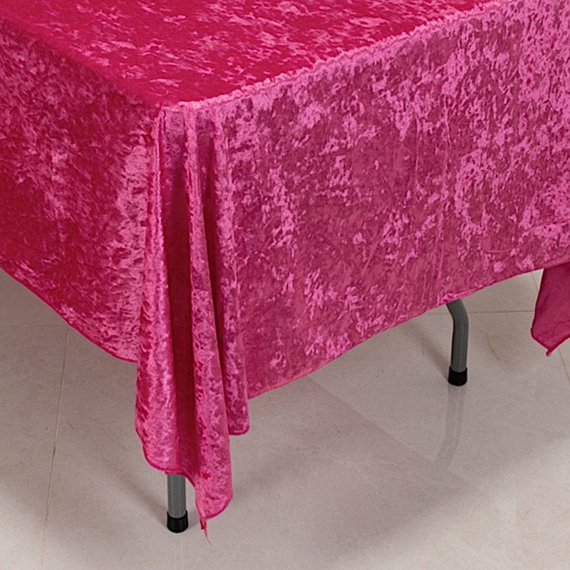 60" x 102" Seamless Premium Crushed Velvet Rectangle Tablecloth