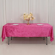 60" x 102" Seamless Premium Crushed Velvet Rectangle Tablecloth