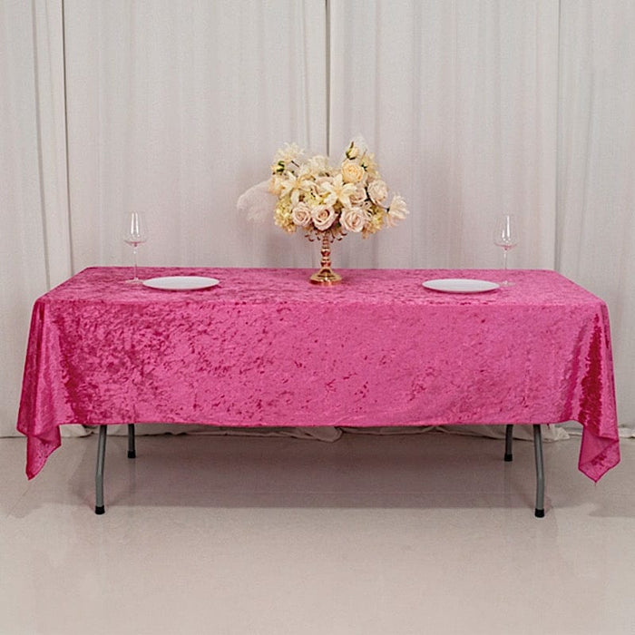 60" x 102" Seamless Premium Crushed Velvet Rectangle Tablecloth