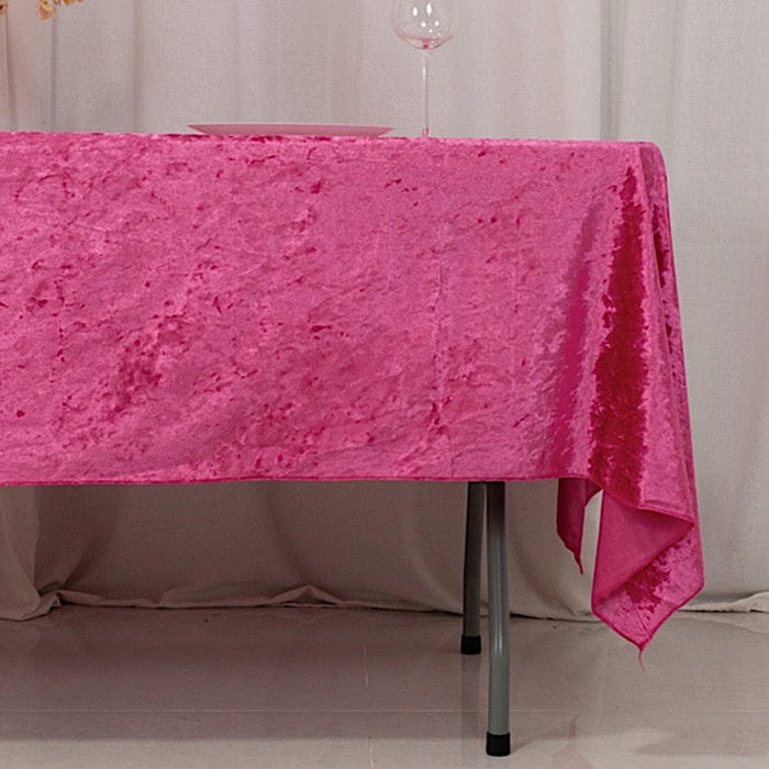 60" x 102" Seamless Premium Crushed Velvet Rectangle Tablecloth