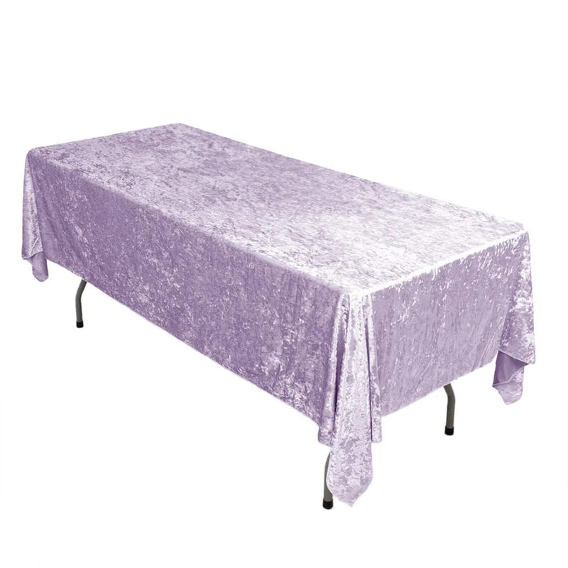 60" x 102" Seamless Premium Crushed Velvet Rectangle Tablecloth