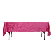 60" x 102" Seamless Premium Crushed Velvet Rectangle Tablecloth TAB_VEL01_60102_FUSH