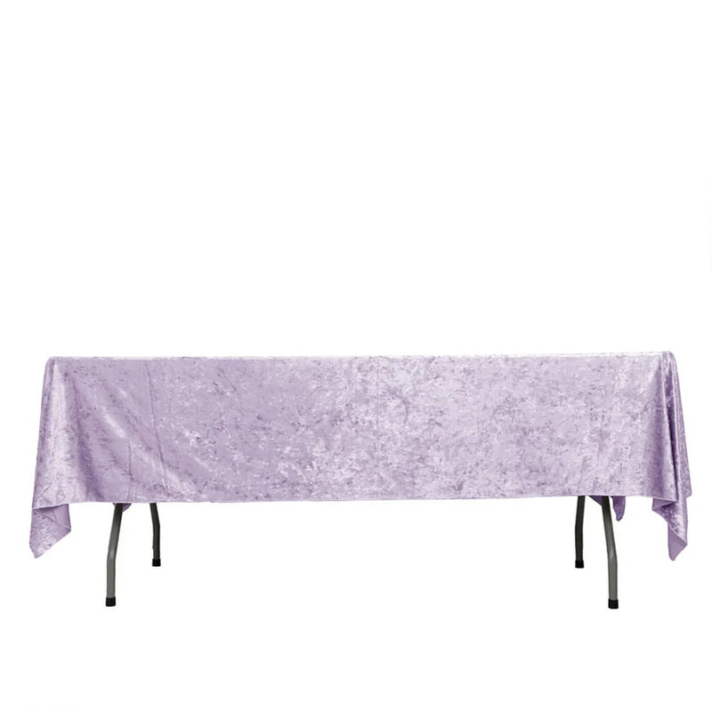 60" x 102" Seamless Premium Crushed Velvet Rectangle Tablecloth TAB_VEL01_60102_LAV