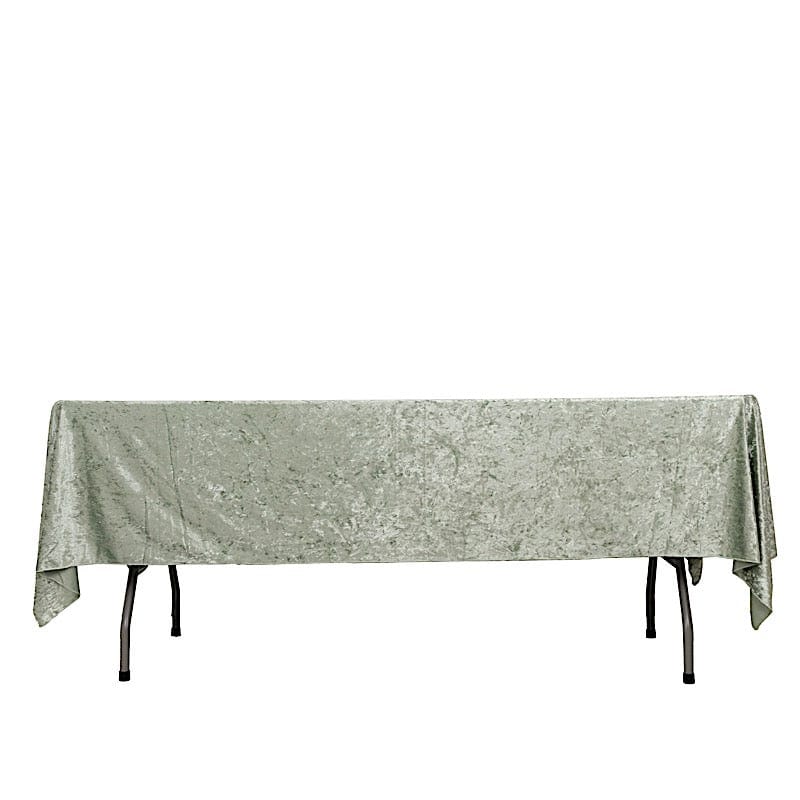 60" x 102" Seamless Premium Crushed Velvet Rectangle Tablecloth TAB_VEL01_60102_SAGE