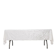 60" x 102" Seamless Premium Crushed Velvet Rectangle Tablecloth TAB_VEL01_60102_WHT