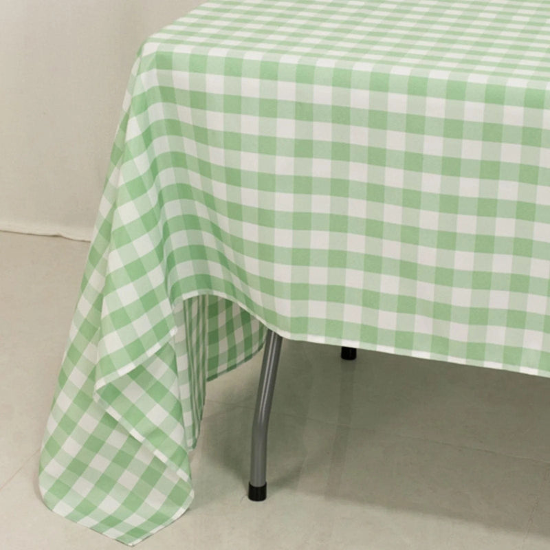 60" x 126" Checkered Gingham Polyester Tablecloth