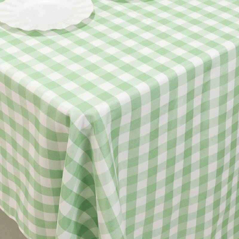60" x 126" Checkered Gingham Polyester Tablecloth