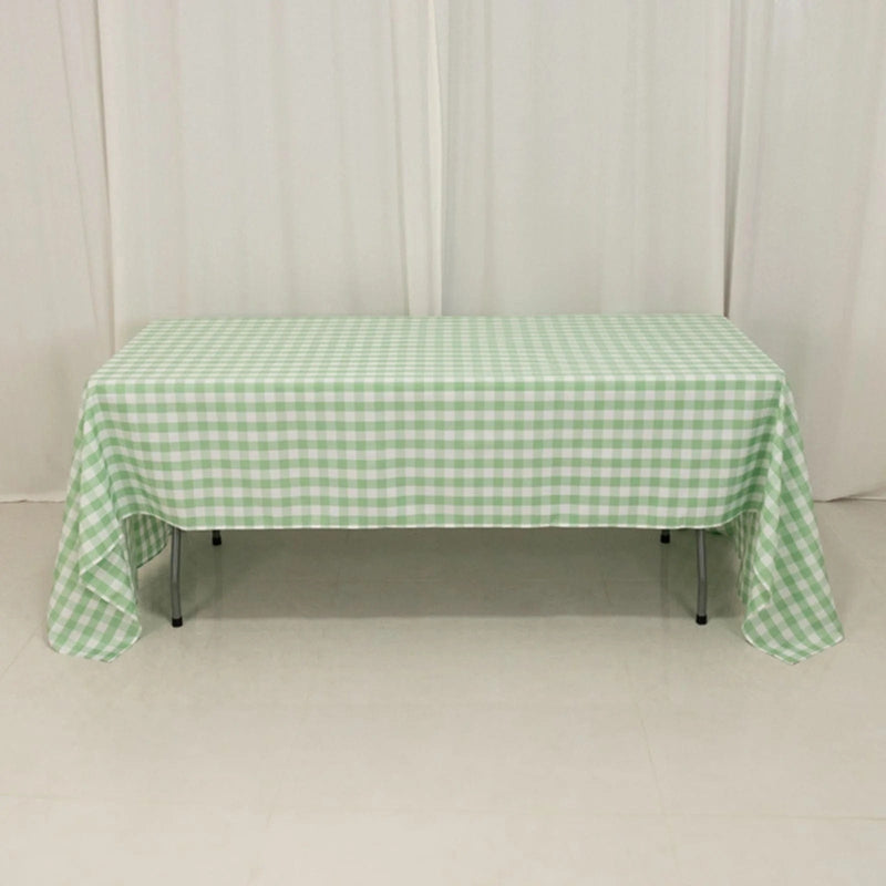 60" x 126" Checkered Gingham Polyester Tablecloth