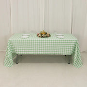 60" x 126" Checkered Gingham Polyester Tablecloth