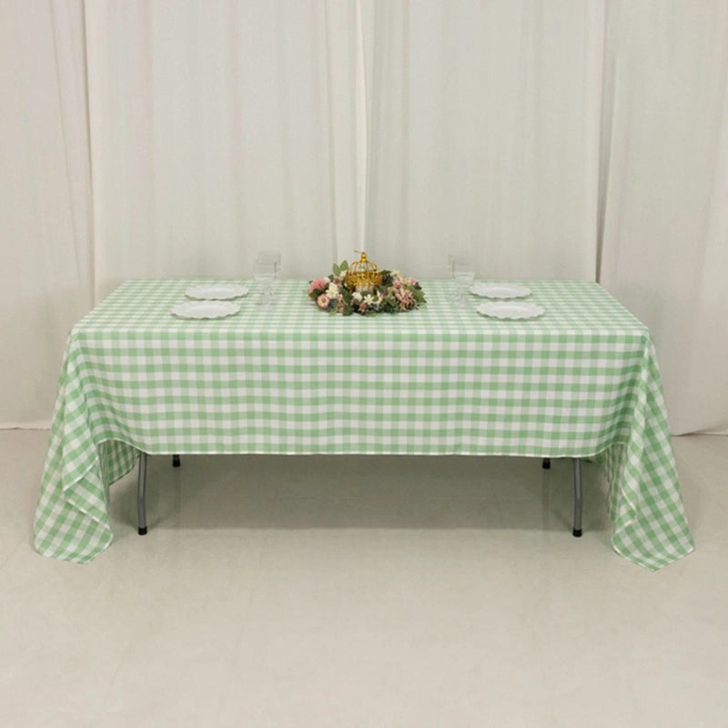 60" x 126" Checkered Gingham Polyester Tablecloth