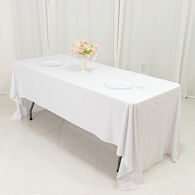 60" x 126" Fire Retardant Scuba Polyester Rectangle Tablecloth