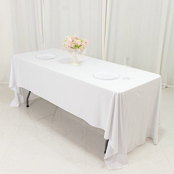 60" x 126" Fire Retardant Scuba Polyester Rectangle Tablecloth