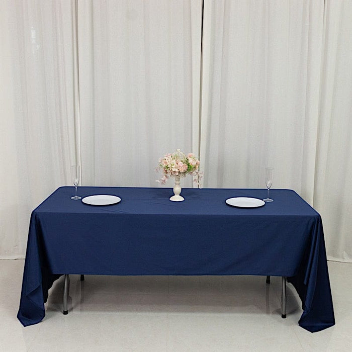 60" x 126" Fire Retardant Scuba Polyester Rectangle Tablecloth