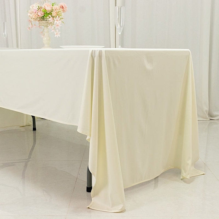 60" x 126" Fire Retardant Scuba Polyester Rectangle Tablecloth