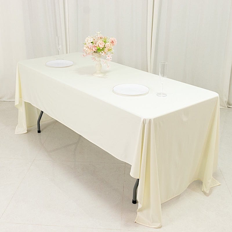 60" x 126" Fire Retardant Scuba Polyester Rectangle Tablecloth