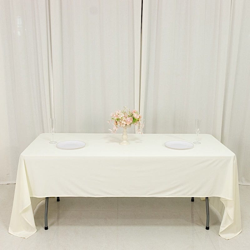 60" x 126" Fire Retardant Scuba Polyester Rectangle Tablecloth