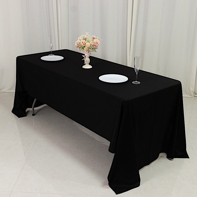 60" x 126" Fire Retardant Scuba Polyester Rectangle Tablecloth