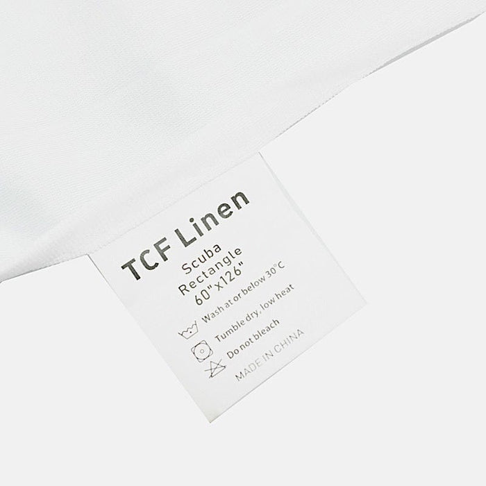 60" x 126" Fire Retardant Scuba Polyester Rectangle Tablecloth