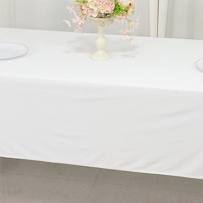 60" x 126" Fire Retardant Scuba Polyester Rectangle Tablecloth