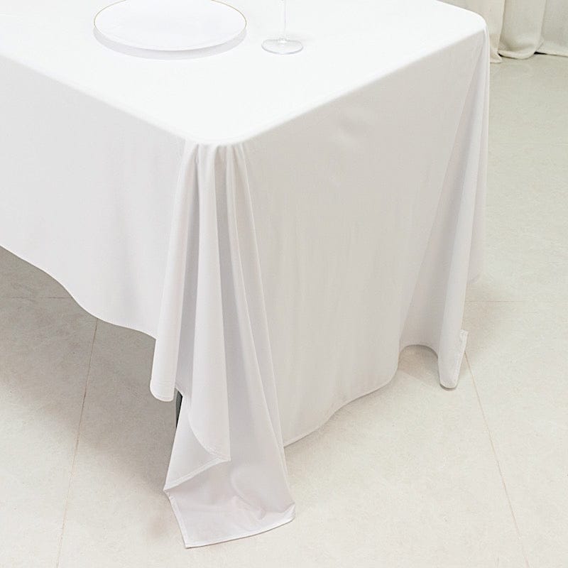 60" x 126" Fire Retardant Scuba Polyester Rectangle Tablecloth