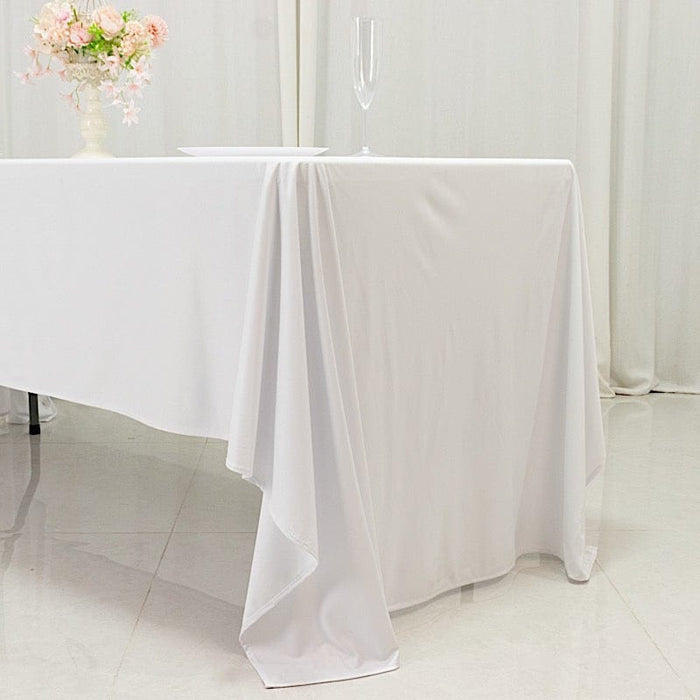 60" x 126" Fire Retardant Scuba Polyester Rectangle Tablecloth