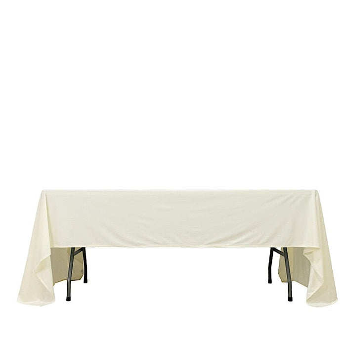 60" x 126" Fire Retardant Scuba Polyester Rectangle Tablecloth TAB_SCUBA_IFR_60126_IVR