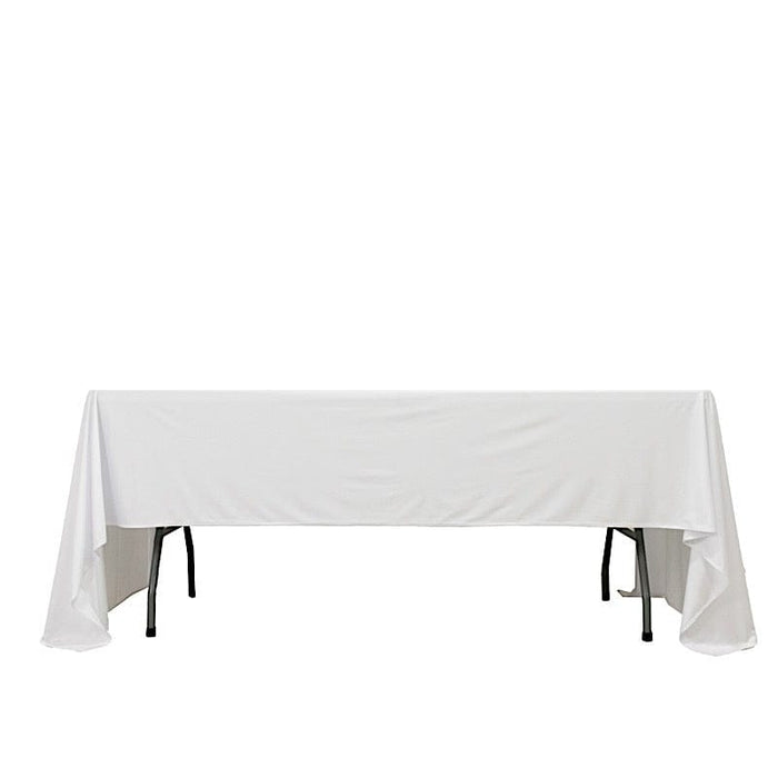 60" x 126" Fire Retardant Scuba Polyester Rectangle Tablecloth TAB_SCUBA_IFR_60126_WHT