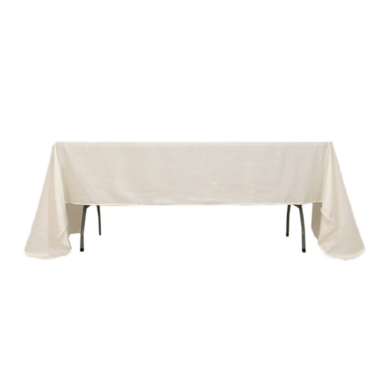 60" x 126" Lamour Satin Rectangular Tablecloth TAB_LAMR_60126_IVR