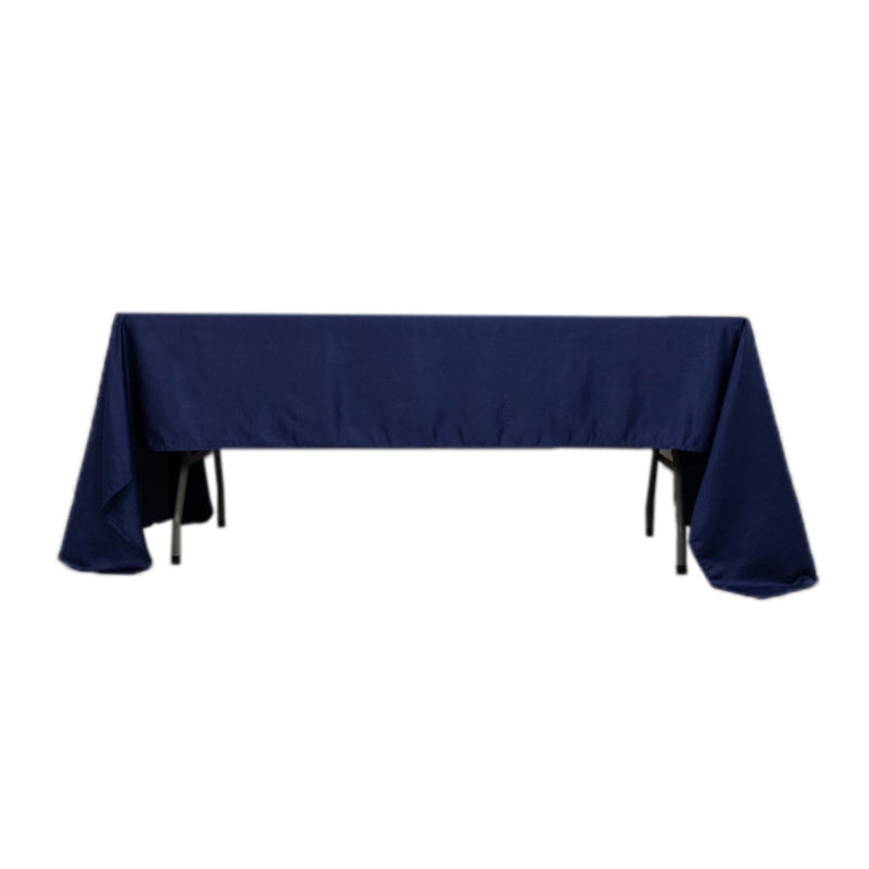 60" x 126" Lamour Satin Rectangular Tablecloth TAB_LAMR_60126_NAVY