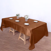 60" x 126" Satin Rectangular Tablecloth TAB_STN_60126_BRN
