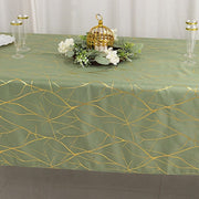 60"x102" Polyester Rectangular Tablecloth with Metallic Geometric Pattern