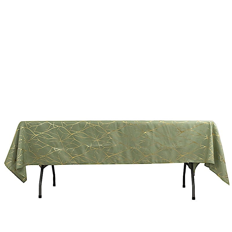 60"x102" Polyester Rectangular Tablecloth with Metallic Geometric Pattern TAB_FOIL1_60102_DSG_G