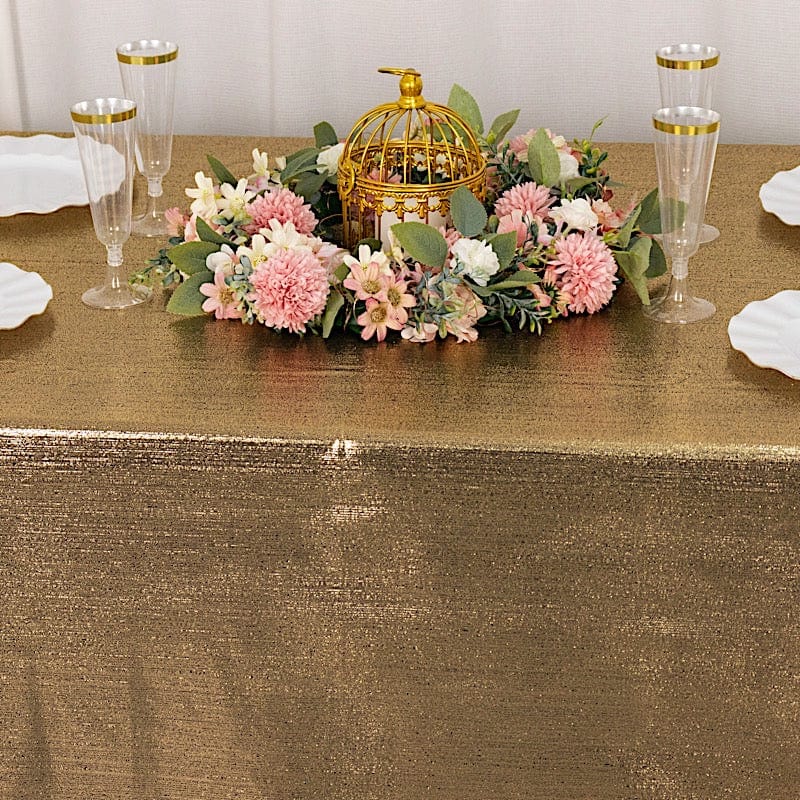 60"x126" Polyester Rectangular Tablecloth with Sequin Dots